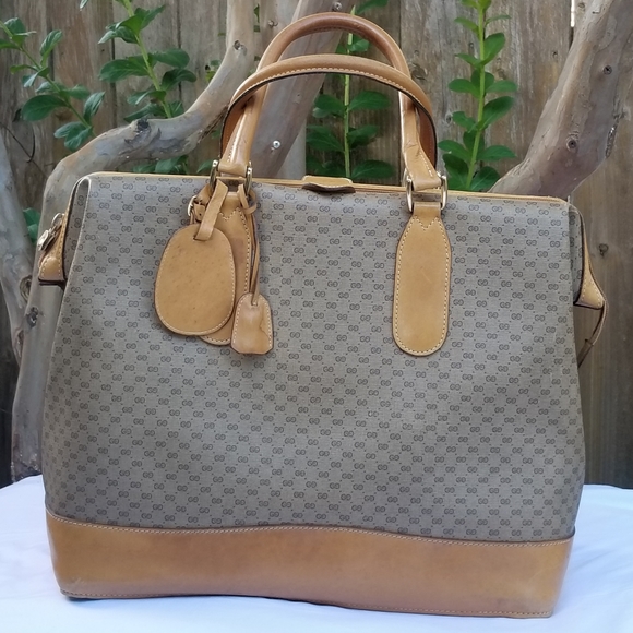 Vintage Gucci Overnight Weekender Travel Train case Boston bag - Picture 8 of 16